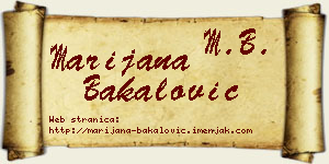 Marijana Bakalović vizit kartica